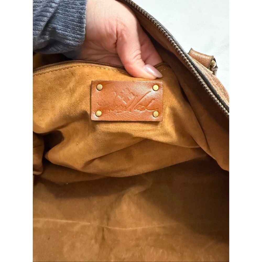 Patricia Nash Milano Distressed Brown Rugged Leather Carry On Duffle Bag - Picture 14 of 14